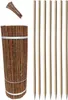 A roll of woven willow matting and several wooden stakes are displayed against a white background. Produktbild-Vorschau