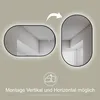 HOKO Miroir ovale LED avec cadre métallique 45x75 cm Blanc Voir les images du produit 5