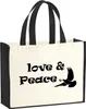 Huuraa Jutetasche Love & Peace 21 Liter Black Jute und Produktbild-Vorschau 1