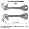Gardinenstange mit Wandhalterung I Metall Edelstahl Look Produktbild-Vorschau 3