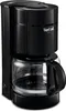 A black coffee maker with a glass carafe. Voir les images du produit
