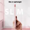 A hand holds a slim, pink iPad case against a white and pink background with large, translucent letters spelling 'SLIM'. Produktbild-Vorschau
