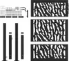 A collection of parts and decorative panels for a garden gate. Podgląd zdjęcia produktu