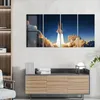 DEQORI Glasbild Echtglas 4x30x60 cm 'Raketenstart ins All' Produktbild-Vorschau 3