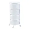 A white, four-tier rotating storage cart with wheels, shown against a white background. Anteprima dell’immagine prodotto