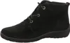 A black suede bootie is shown from the side against a white background. Anteprima dell’immagine prodotto
