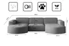 A diagram showing the dimensions of a sectional sofa. Produktbild-Vorschau