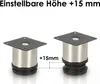 SWANEW 4x Möbelfuß Möbelfüsse Edelstahl Fuss Durchmesser 40 Produktbild-Vorschau 3