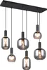 Suspension DIVA noir-fumé-chromé 6xE27x10W verre dim. : Voir les images du produit 1