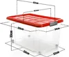 BigDean 3 Stück 60 L Aufbewahrungsbox mit Deckel groß rot - Produktbild-Vorschau 3