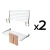 Two wall-mounted drying racks are shown, one with a towel draped over it, and a quantity indicator 'x2'. Produktbild-Vorschau