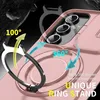 A pink phone case with a rotating ring stand is shown, with arrows indicating 100 and 360-degree rotation. Náhled obrázku produktu
