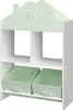 Kinderregal 'Vipsali' mit 2 Faltboxen Haus-Optik 90 x 60 x Produktbild-Vorschau 6