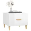 vidaXL Couchtisch Hochglanz Weiß 50x50x40 cm Holzwerkstoff Produktbild-Vorschau 5