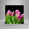 Bilder auf glas - Tulpen Blumenstrauß Tau Tropfen - 30x30cm Produktbild-Vorschau 3