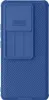 A blue phone case with a sliding camera cover. Produktbild-Vorschau