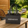 Flaschentasche Grau Filz 6 Fächer Männerhandtasche Produktbild-Vorschau 2