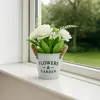 Ensemble de 3 pots de fleurs artificielles blancs avec Voir les images du produit 2