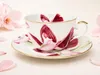 FILIŻANKA 230ml Kwiaty złoty brzeg Cienka Porcelana styl Podgląd zdjęcia produktu 6
