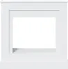 A white fireplace surround on a white background. Voir les images du produit