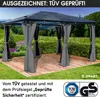 Alu-Pavillon PREMIUM  3,6x4,8m grau inkl. LEDs Produktbild-Vorschau 4