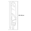 A diagram showing a folded umbrella with a measurement indicating its length. Anteprima dell’immagine prodotto