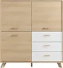 byLIVING Highboard BASTIAN / Eiche bianco, weiß / Griffe Produktbild-Vorschau 9