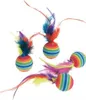 Karlie Regenbogenbälle mit Feder - Katzenspielzeug - Gummi Produktbild-Vorschau 5
