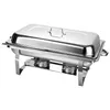 2 Grid Chafing Dish Edelstahl Buffet-Set Warmhaltebehälter Produktbild-Vorschau 5