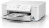 A white Epson WorkForce Pro WF-M4119DW printer is shown with a document partially printed and extending from the paper tray. Náhľad obrázku produktu