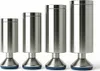 Four chrome-plated furniture legs of different heights are arranged in ascending order from left to right, against a white background. Produktbild-Vorschau