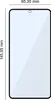 A diagram of a smartphone screen protector with dimensions indicated. Produktbild-Vorschau