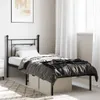 Bettgestell mit Kopfteil Metall Schwarz 75x190 cm Produktbild-Vorschau 2