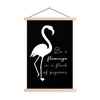 MuchoWow® Textilposter Flamingo - Schwarz - Weiß 120x180 cm Produktbild-Vorschau 1
