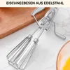 Manueller Handmixer Edelstahl Kurbel Schneebesen Produktbild-Vorschau 6