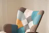 MODFU Schaukelstuhl Patchwork Sessel mit Fußstütze , Produktbild-Vorschau 6
