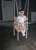 Babyschaukel Kinderschaukel Holz Stoff Babysitz Baby Produktbild-Vorschau 5