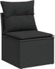 vidaXL 13-tlg. Garten-Sofagarnitur mit Kissen Schwarz Poly Produktbild-Vorschau 3