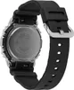 The back of a black Casio G-Shock watch with a silver metal cover and a black strap. Produktbild-Vorschau