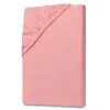 A pink fitted sheet is folded and presented on a white background. Produktbild-Vorschau