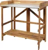 A wooden potting bench with a gray tabletop, shown against a white background. Náhled obrázku produktu