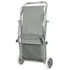 A folded gray beach chair with wheels against a white background. Anteprima dell’immagine prodotto