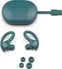 A set of teal wireless earbuds and their charging case, along with extra ear tips, are displayed against a white background. Anteprima dell’immagine prodotto