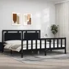 Massivholzbett mit Kopfteil Schwarz 200x200 cm , Klassische Produktbild-Vorschau 1
