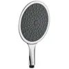 A close-up studio shot of a silver and gray shower head against a white background. Podgląd zdjęcia produktu