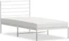 vidaXL Postel s čelem kovová bílá 80x200 cm Náhled obrázku produktu 1