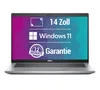 A silver Dell laptop is shown from the front, with a colorful marketing overlay on the screen. Produktbild-Vorschau