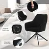 A black armchair is shown with several callouts highlighting its features. Produktbild-Vorschau