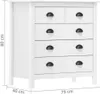 vidaXL Príborník Hill White 79x40x80 cm Masívne borovicové Náhľad obrázku produktu 6