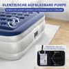 Close-up of an inflatable mattress with a built-in pump, highlighting its rapid inflation feature. Podgląd zdjęcia produktu